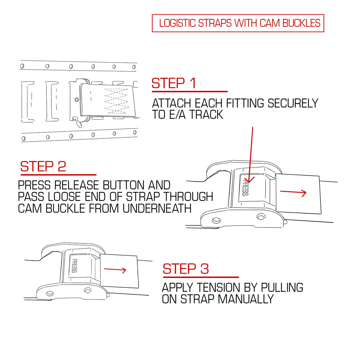VULCAN Logistic Strap For E Track - Cam Buckle - 12 Foot - 6 Pack - Classic Yellow - 833 Pound Safe Working Load