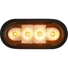 Amber 6 Inch Oval Recessed Strobe with Quad Flash - Amber Leds - Clear Lens