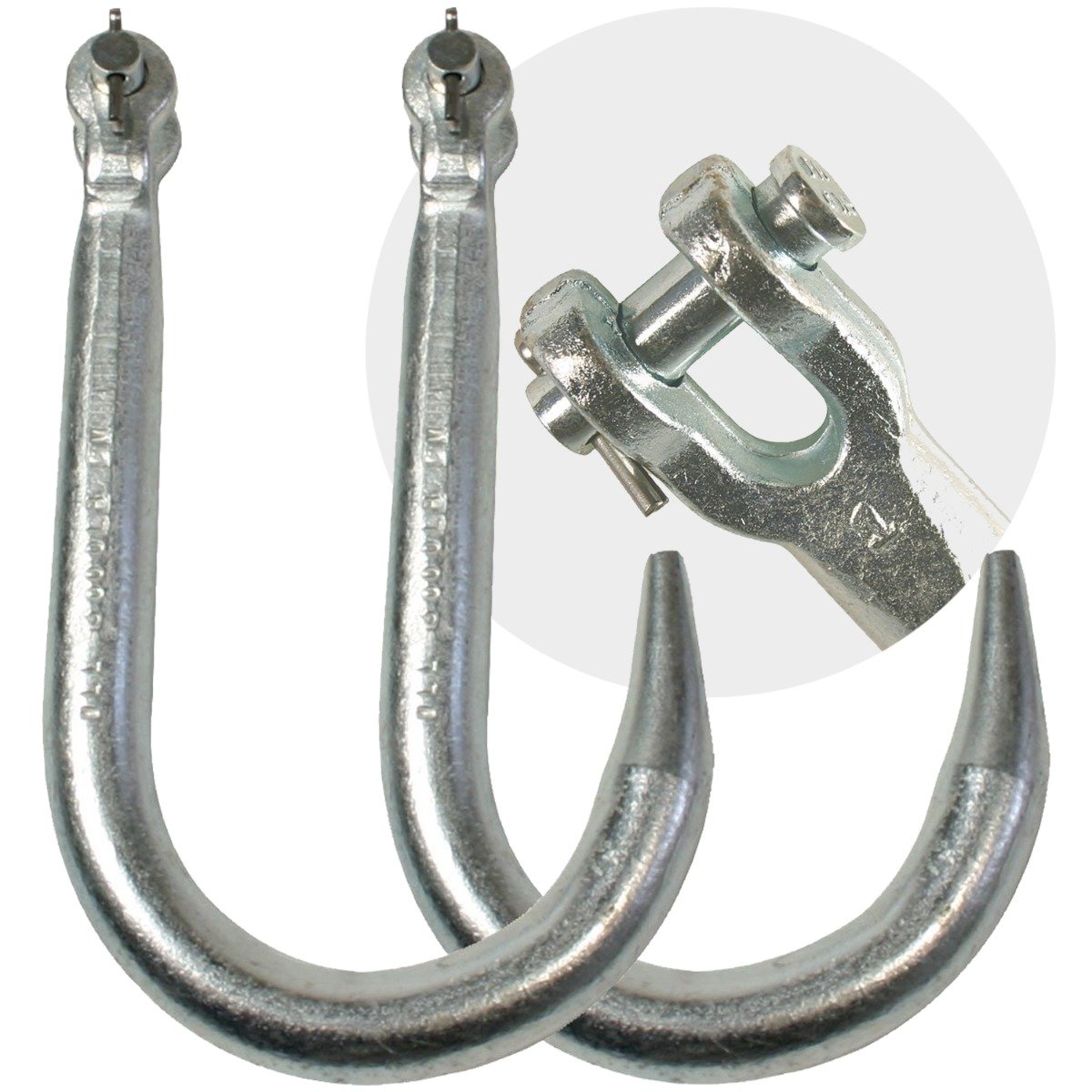 VULCAN Grade 43 Clevis Tow Hook - 8 Inch - 2 Pack VULCAN Grade 43 Clevis Tow Hook - 8 Inch - 2 Pack
