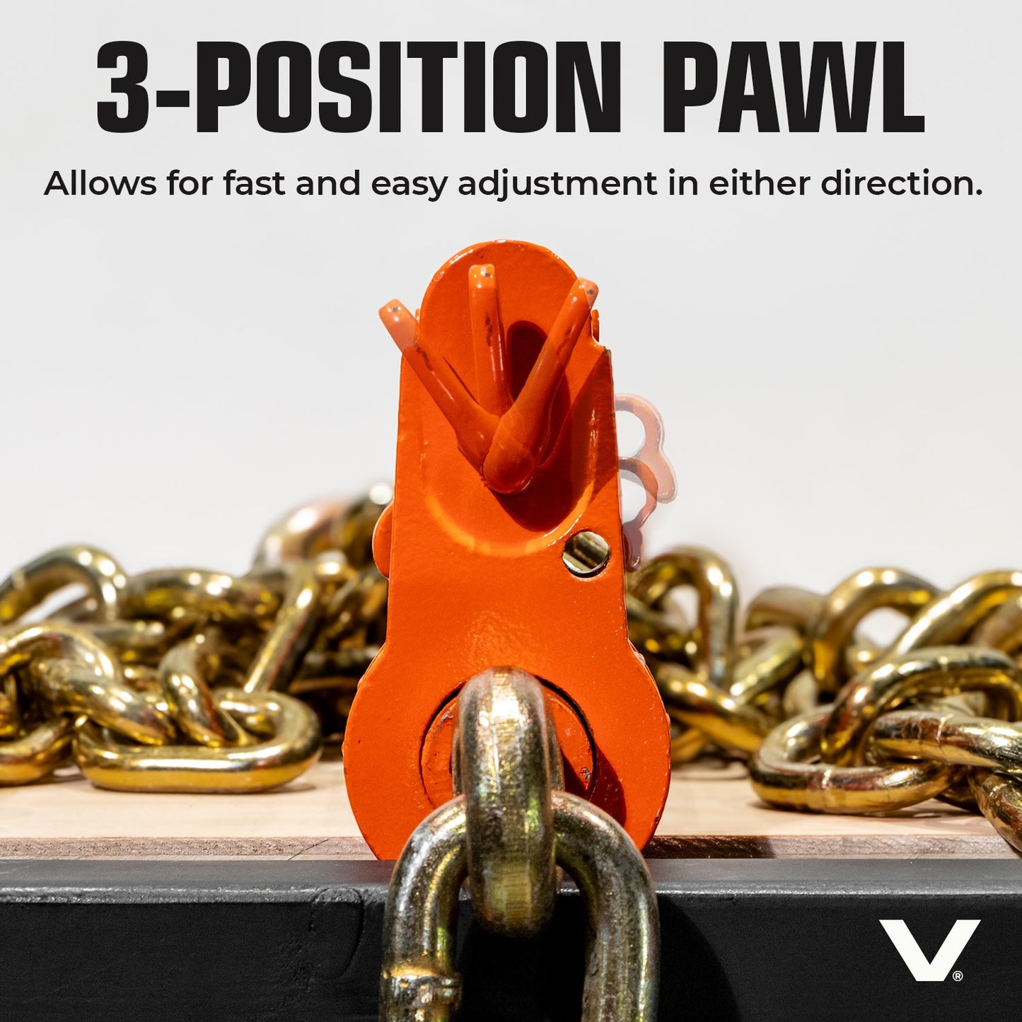 VULCAN Folding Handle Load Binder (Individual) with 2 Grab Hooks - Ratchet Style - 7,100 Pound Safe Working Load (Works with 5/16 Inch or 3/8 Inch Grade 70 and Grade 80 Chain)