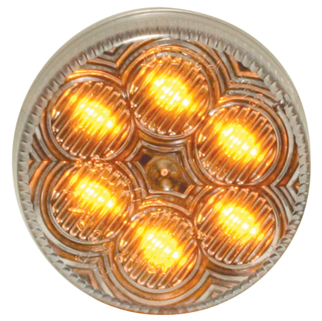 6-LED Amber Marker Light - Clear Lens - 2 Inch