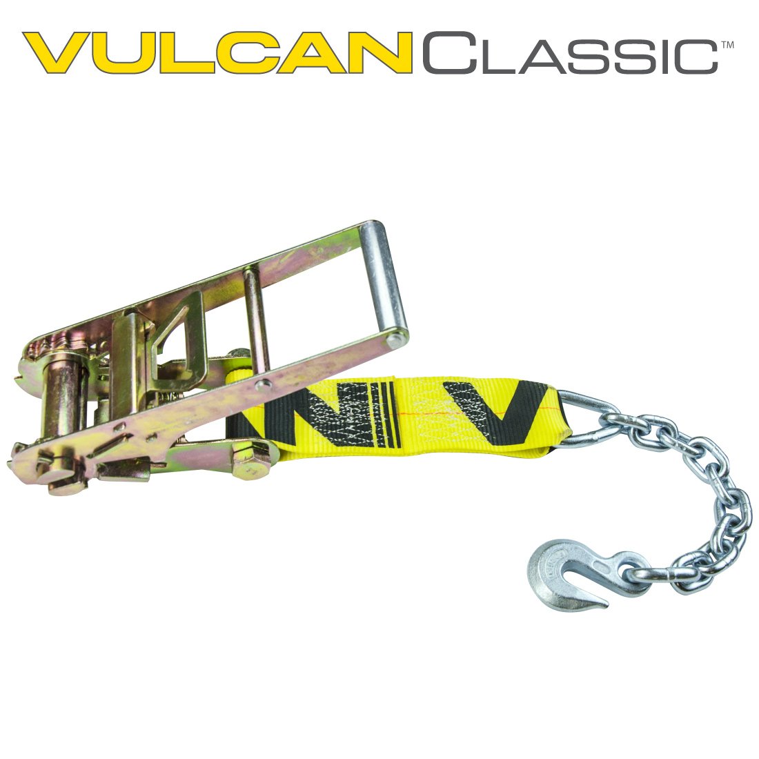 VULCAN Ratchet Strap Short End with Chain Anchor - 3 Inch