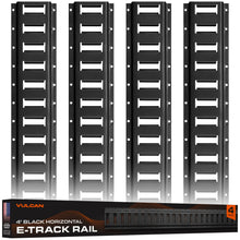 VULCAN E-Track - Horizontal Painted Black Section - 4 Foot - 4 Pack