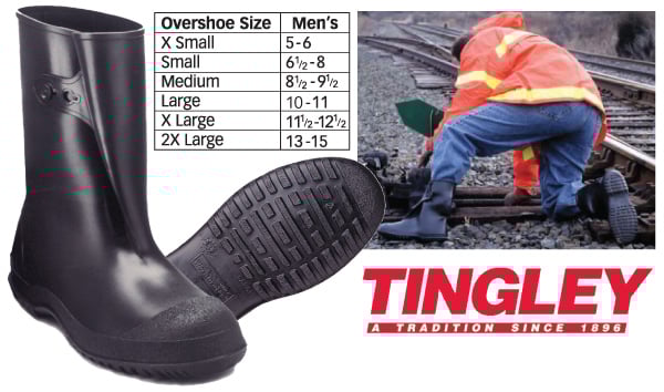 10 Inch PVC Overshoes - Black - Extra Small - Fits Shoe Size 5 - 6.5