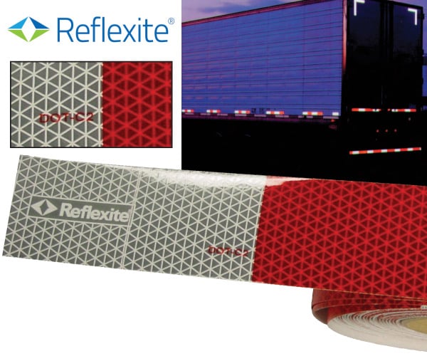 Reflexite Dot Red/White Reflective Tape - 2 Inch x 150'