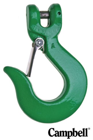 Sling Hook Self Attaching with Latch - 1/2 Inch - Grade 100 - 15,000 Pound Safe Working Load