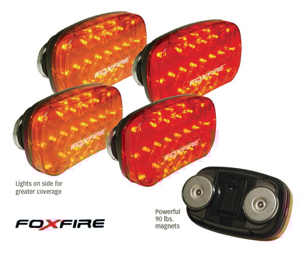 Foxfire Magnetic LED Light - Single Light Only - Amber - 7.5"L x 4"W x 2"H