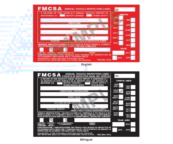 Annual Vehicle Inspection Label Aluminum 6 x 4
