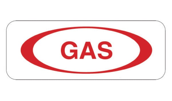 Gas Withoval Decal 2.25 Inch x 6"