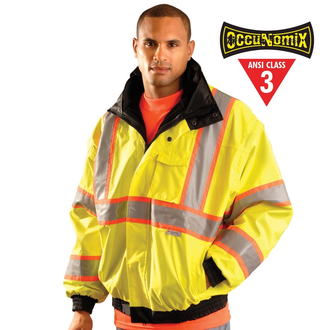 Class 3 Premium Two-Tone Bomber Jacket - Lime - Large