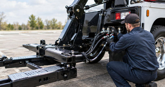 How to connect a wheel lift to a tow truck's hydraulic PTO system