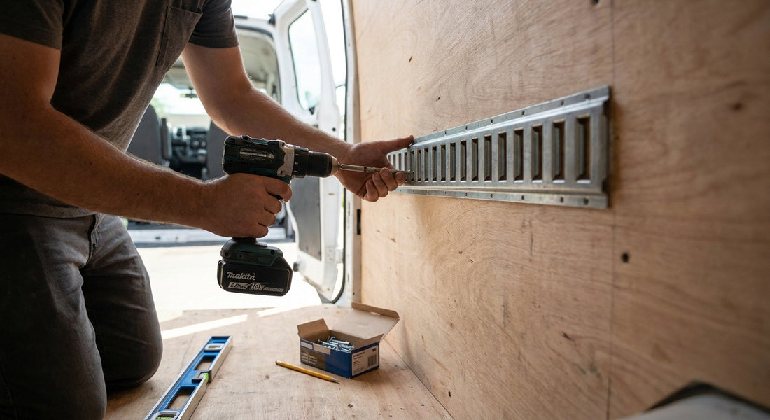 How to install e-track rails in a cargo van