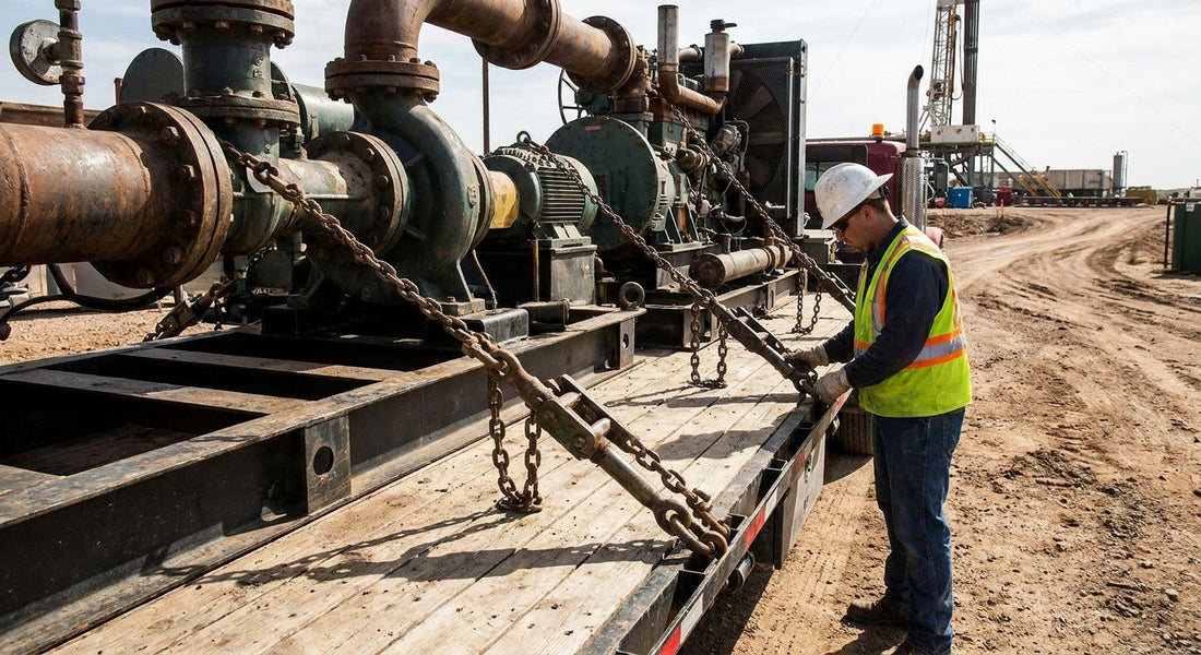 Load binders for oilfield equipment transport