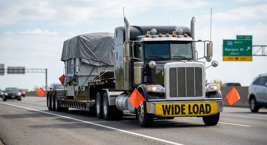 Wide load signs for tractor-trailer operators