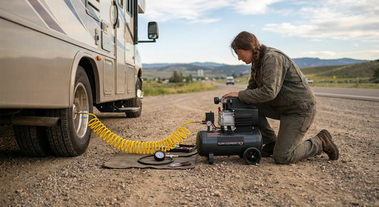 Portable air compressors for RV roadside emergencies