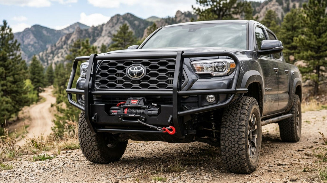 How to mount a winch on a push bumper without blocking airflow