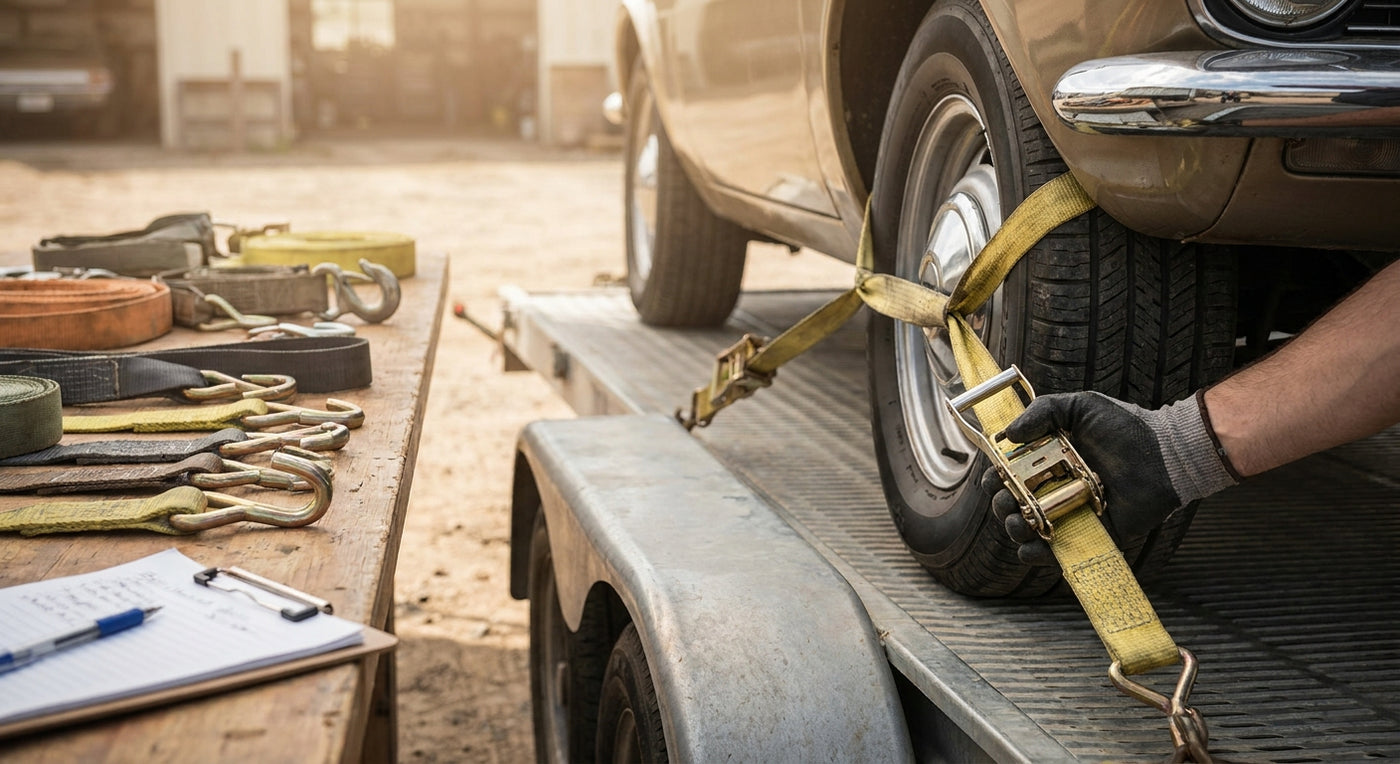 How to choose car hauler tie-down straps