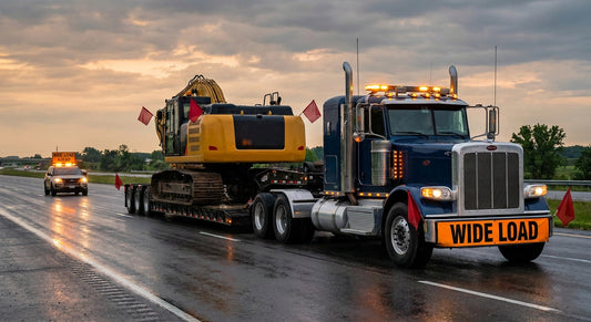 Wide load accessories for construction equipment haulers