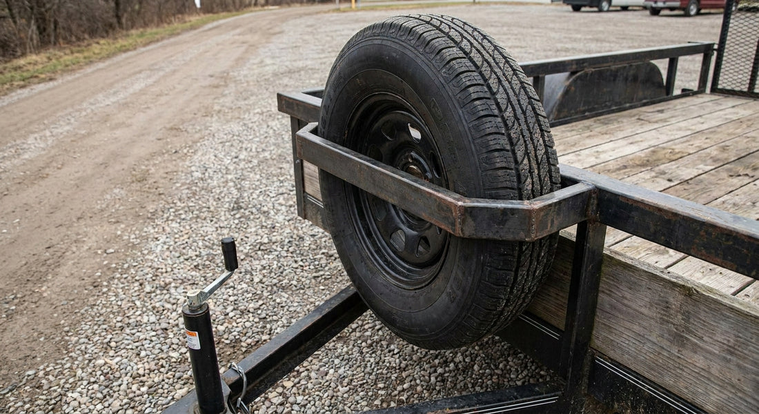 Spare tire carriers for utility trailers
