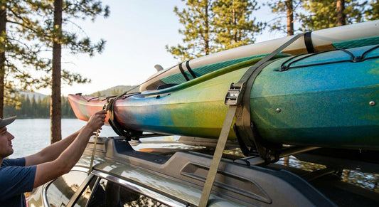 Tie-down systems for kayak and paddleboard transport
