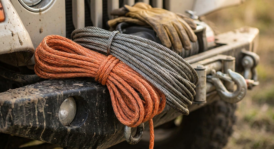 Synthetic winch rope vs steel cable for recovery