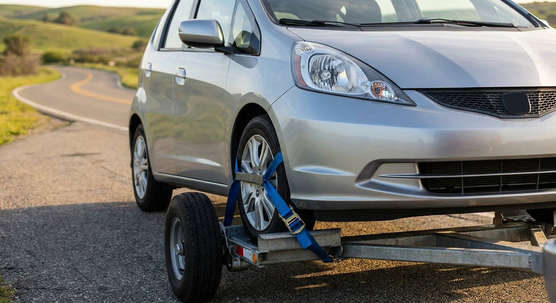 Tow dolly straps for compact cars