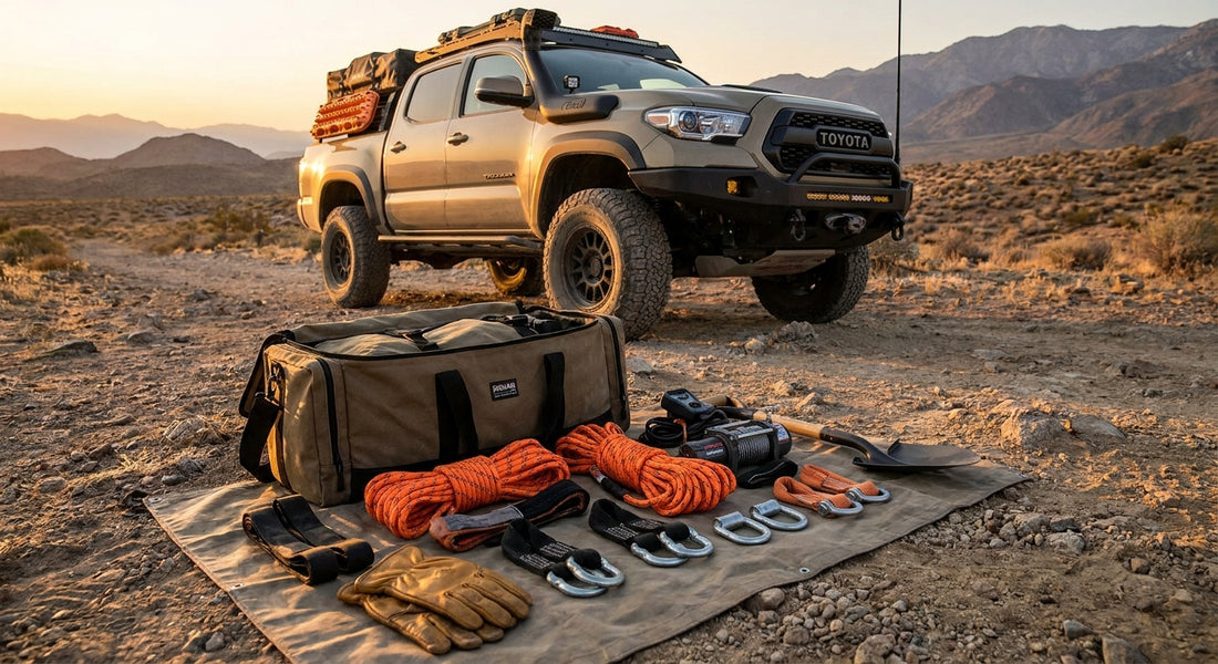 Off-road recovery kits for overlanding trucks