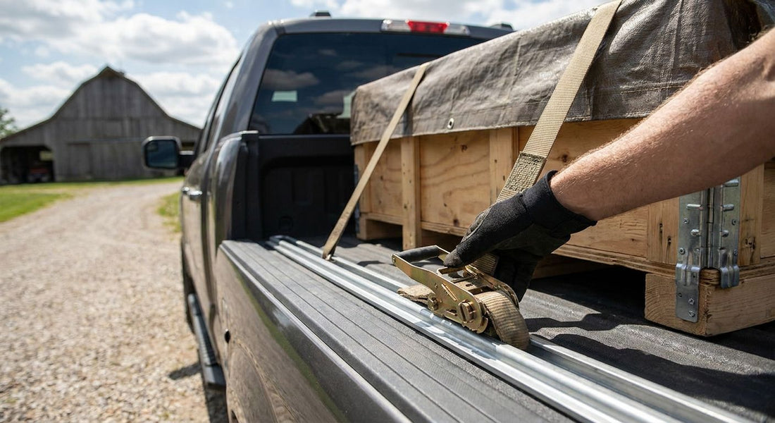 How to anchor cargo using truck bed tie-down rails