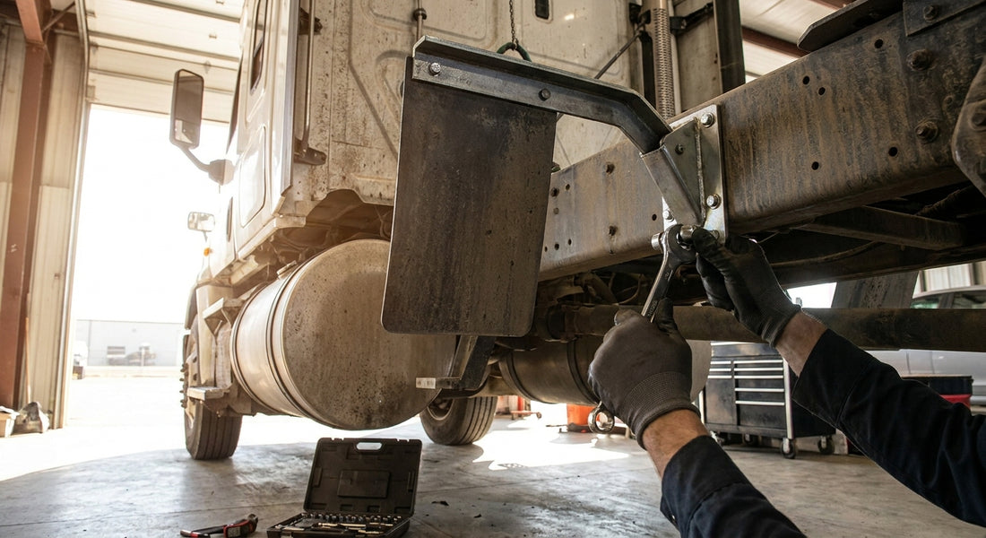 How to install mud flap hangers on a commercial truck
