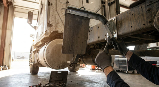 How to install mud flap hangers on a commercial truck