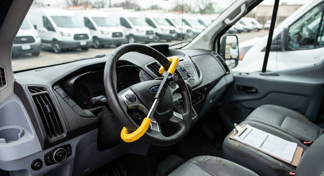 Steering wheel locks for fleet vehicles
