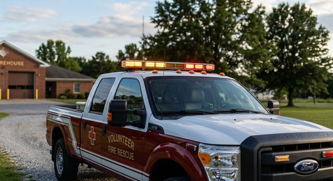 Light bars for volunteer fire and EMS response vehicles