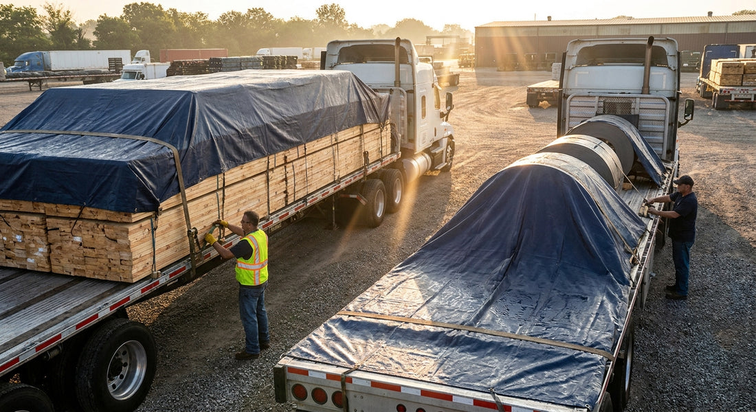 Flatbed tarps for lumber and steel hauling