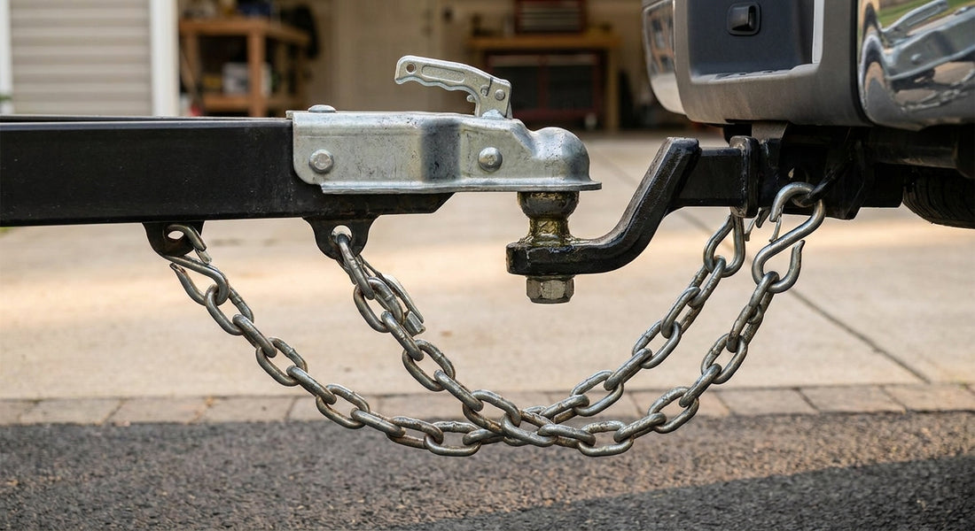 How to attach safety chains on a trailer correctly