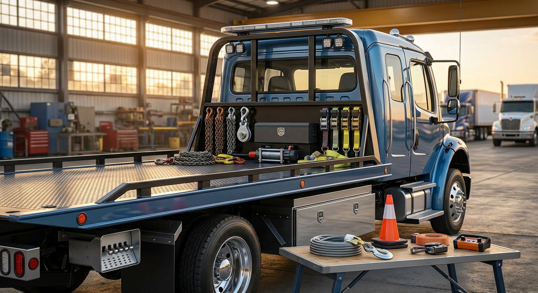 Wrecker accessories for flatbed operators