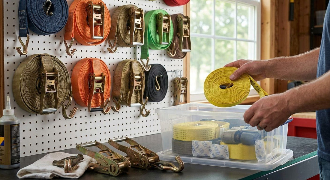 How to store ratchet straps to prevent mildew and rust