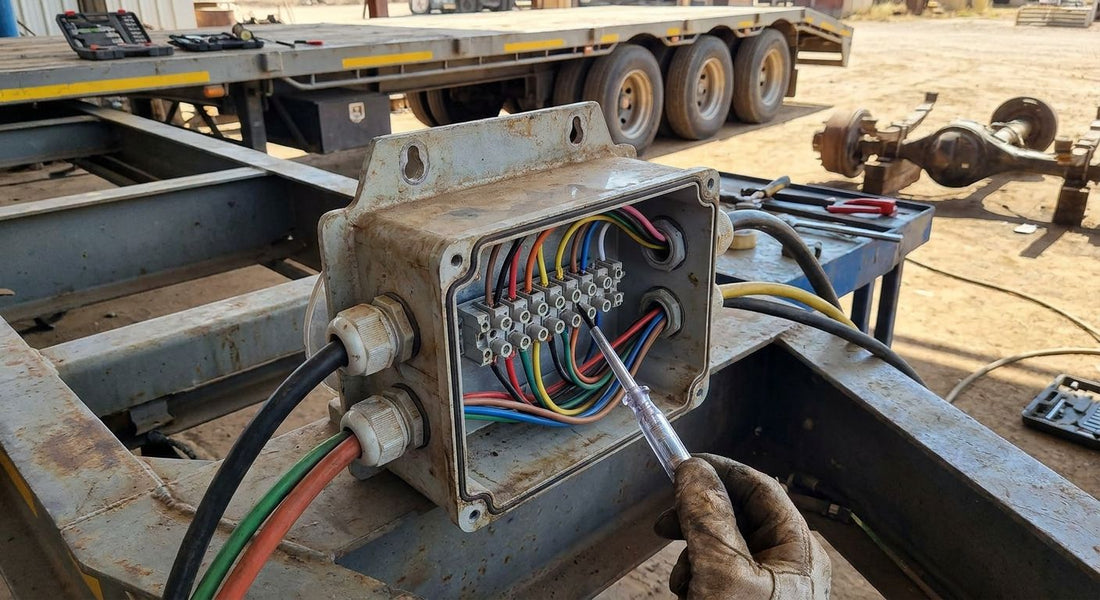Trailer wiring junction boxes for multi-axle trailers