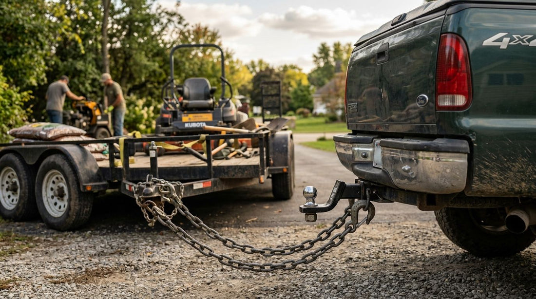 Tow hook chains for landscaping haulers: complete 2026 guide