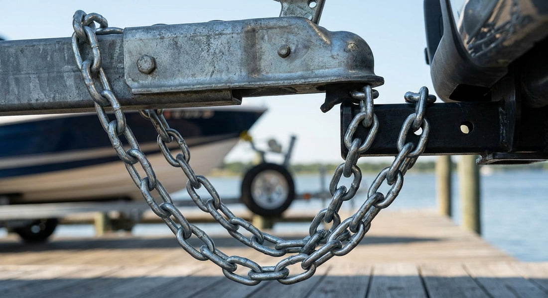 Trailer safety chains for boat trailers