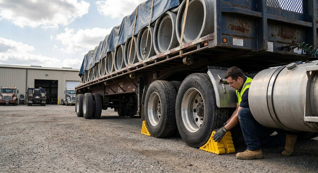 How to use wheel chocks on a loaded flatbed