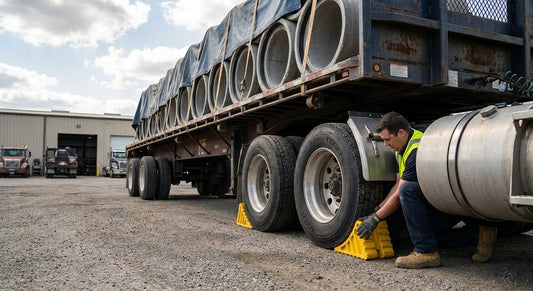How to use wheel chocks on a loaded flatbed