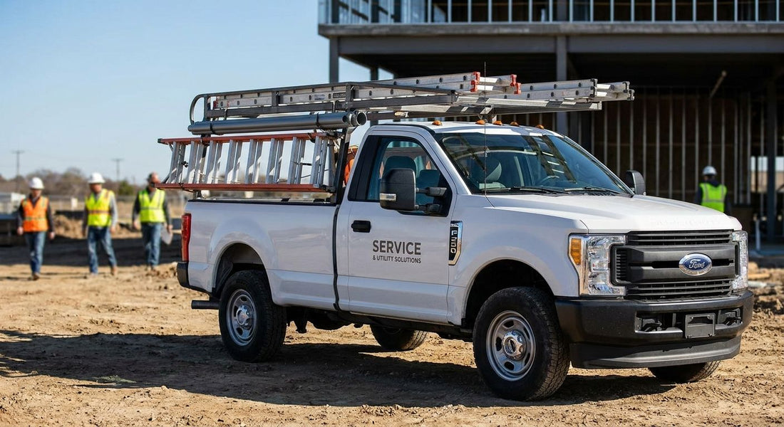 Ladder racks for service and utility trucks