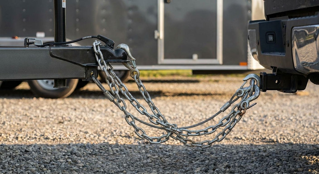 Trailer safety chains for enclosed cargo trailers