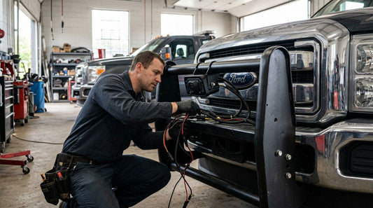 How to connect a backup camera to a tow truck push bumper