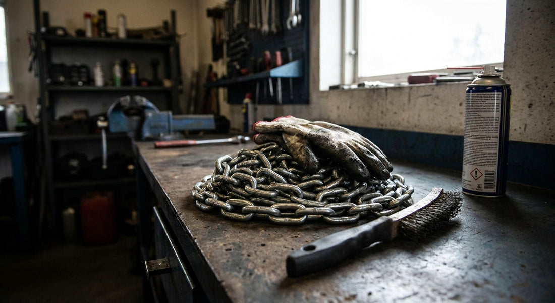 How to store and maintain tow chains between jobs