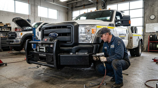 How long does it take to install a push bumper on a tow truck?