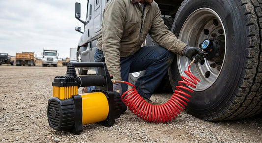 How to inflate a semi truck tire with a portable compressor