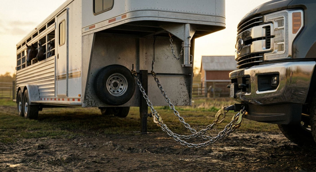 Trailer safety chains for livestock and horse trailers