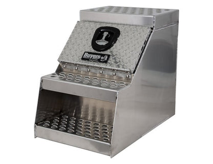 Buyers Aluminum Step Box - Heavy Duty - Diamond Tread - 24 x 28 x 18 Inches