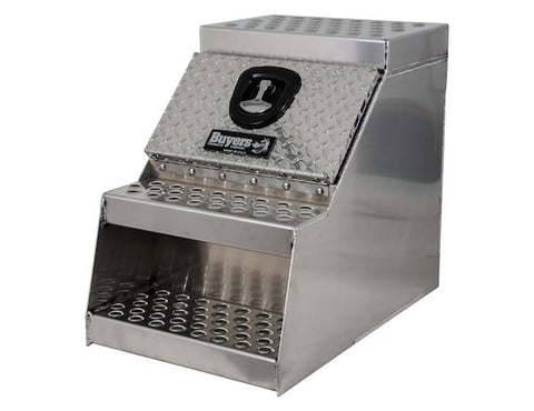 Buyers Aluminum Step Box - Heavy Duty - Diamond Tread - 24 x 28 x 18 Inches